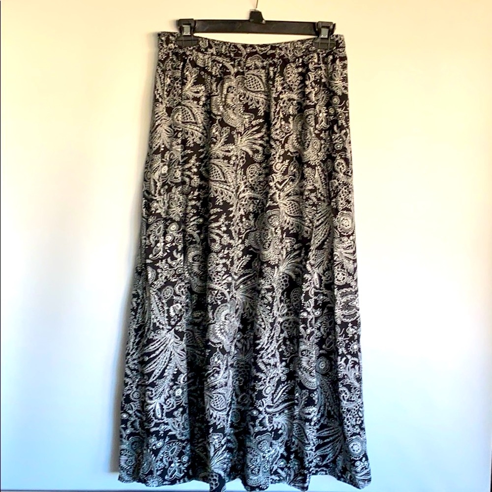 Cathy Daniel Black & White Print Skirt